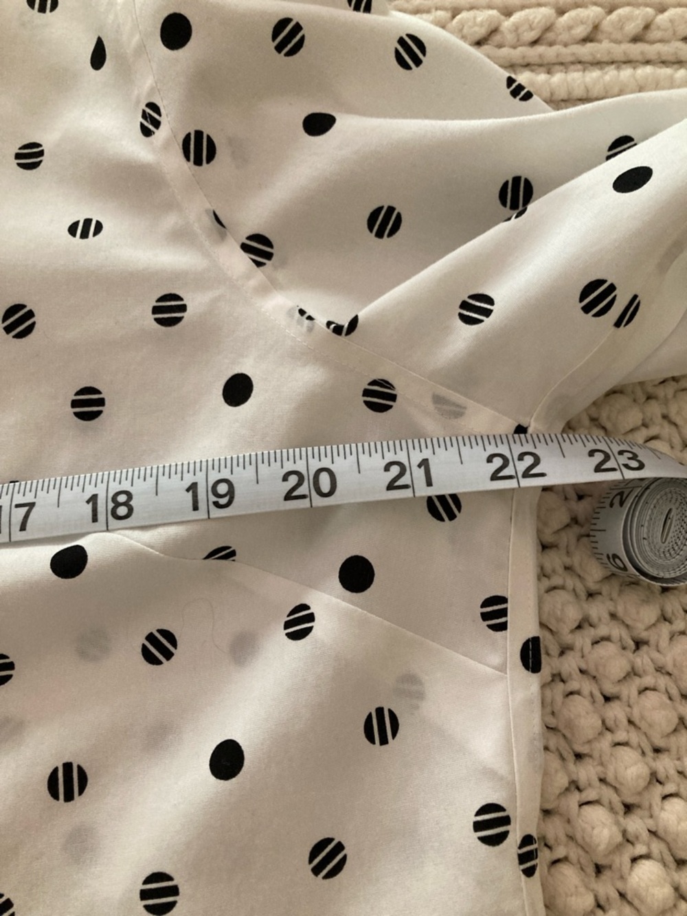Chico's White Button-Down Shirt with Black Polka Dots - Picture 9 of 12
